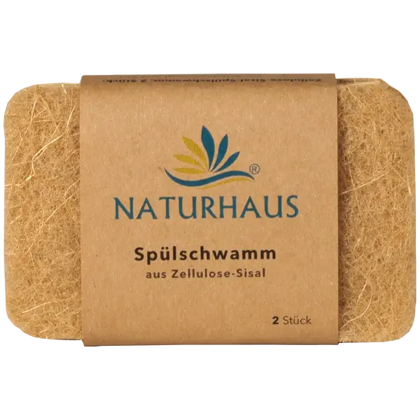 NATURHAUS dishwashing sponge cellulose sisal 2-pack | Naturhaus GmbH