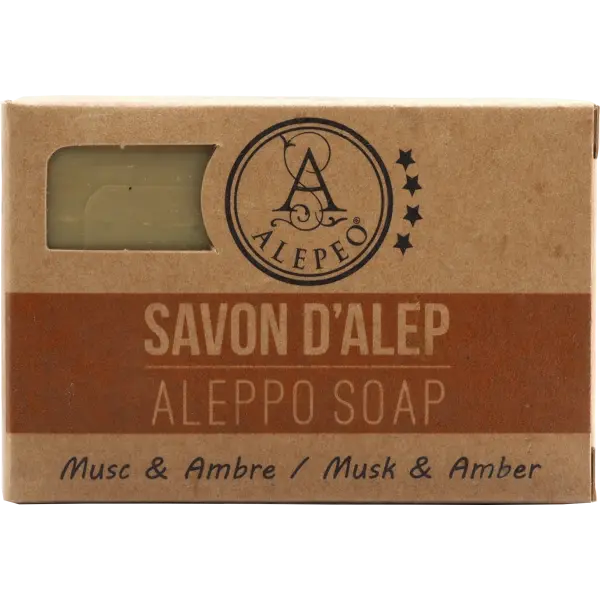 ALEPEO Aleppo Olive Oil Soap with Musk-Amber Scent 100 g