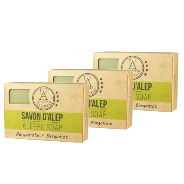 ALEPEO Aleppo olive oil soap with bergamot fragrance 100 g pack of 3 | Naturhaus GmbH