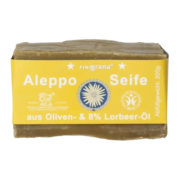 FINigrana Aleppo Olivenölseife mit 8 % Lorbeeröl 200 g